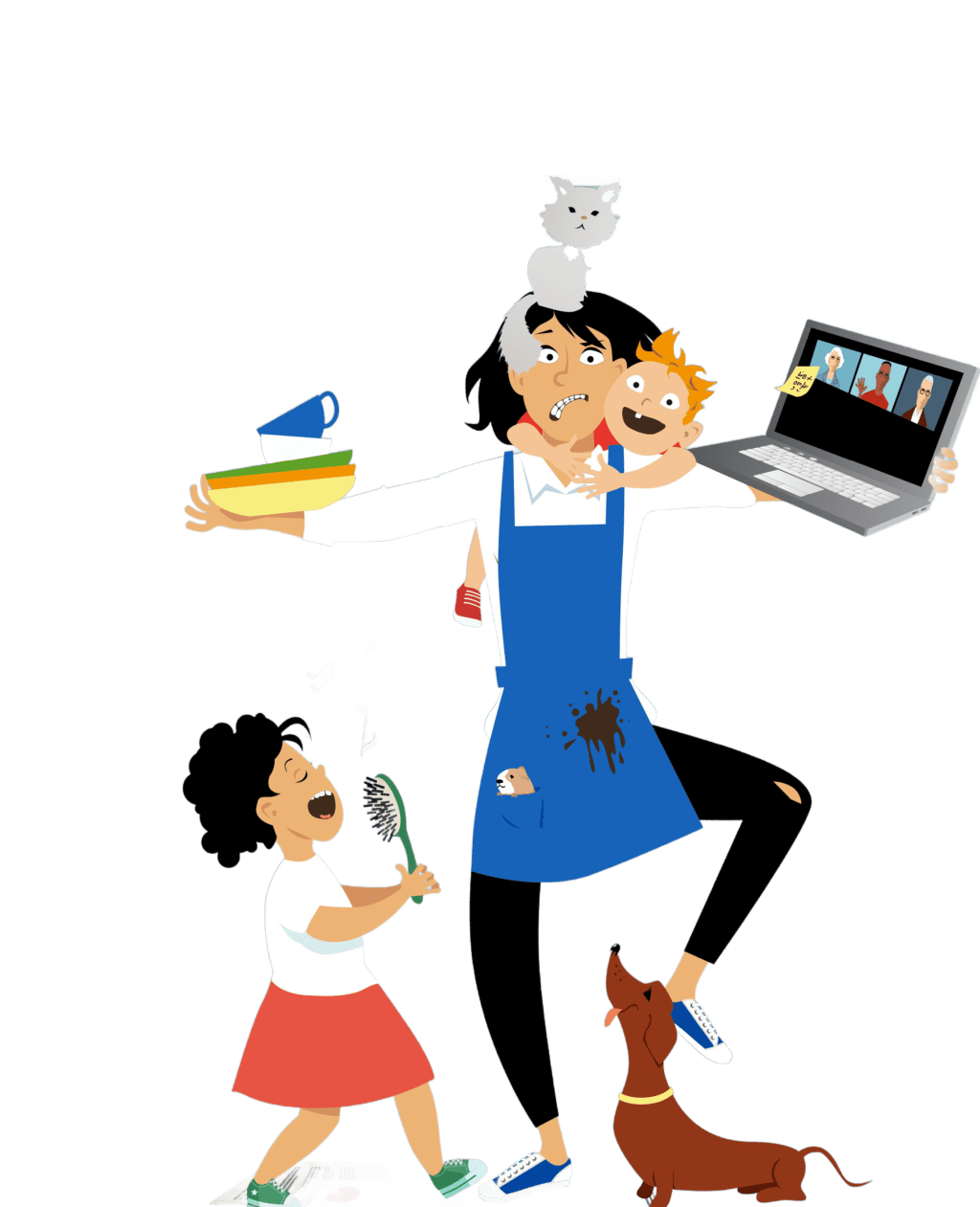 mum juggling home and work